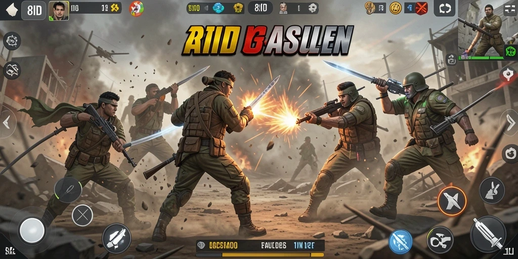 Tampilan aksi menegangkan dalam game 8ID saat bertempur.