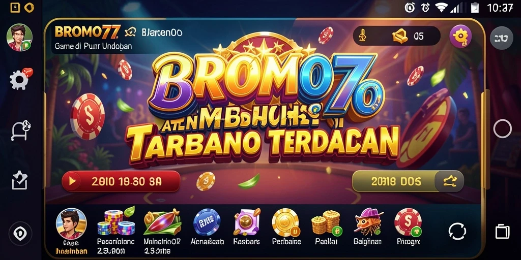 Screenshot BROMO77 menampilkan pengalaman bermain Kasino yang seru dan mendebarkan.