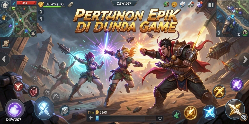 Screenshot gameplay DEWI567 dengan karakter bertarung yang dinamis.