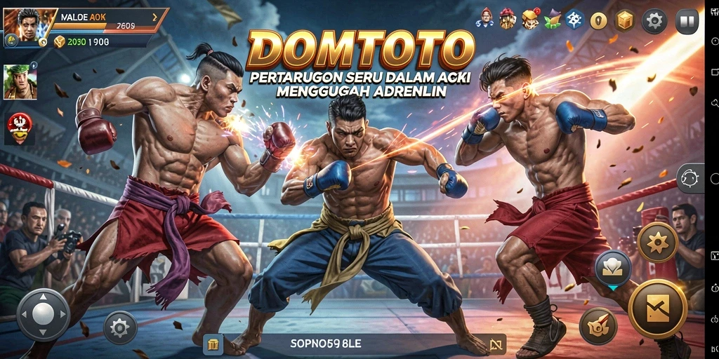 Tampilan pertarungan mendebarkan dalam DOMTOTO dengan grafik yang memukau.