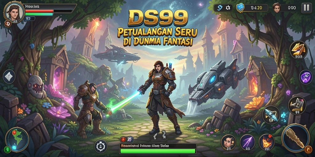 Tampilan gameplay DS99 dengan petualangan yang seru dan beragam tantangan.