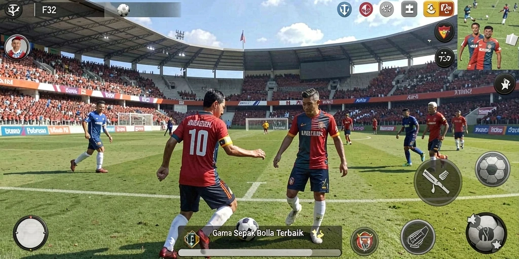 Tampilan gameplay F32 yang menarik dan mendebarkan.