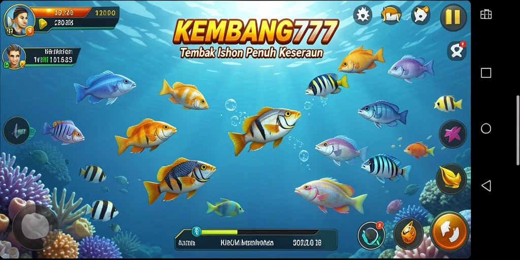 Tampilan gameplay seru KEMBANG777 saat menangkap ikan.