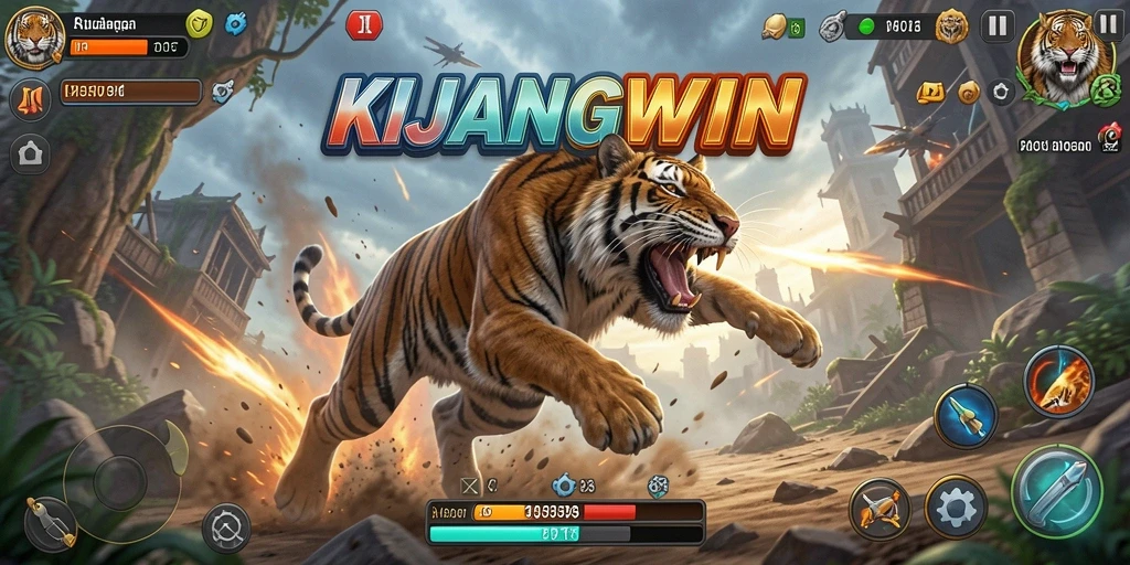 Tangkapan layar KIJANGWIN menunjukkan aksi pertarungan yang mendebarkan dan karakter yang dinamis.