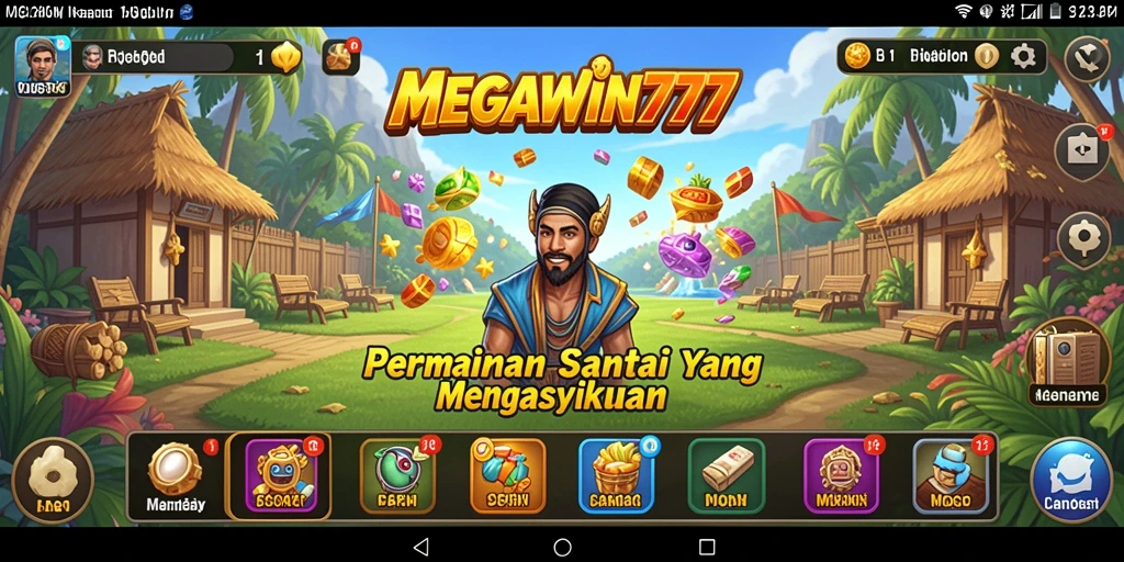 Tampilan gameplay menarik di MEGAWIN777 yang penuh warna.