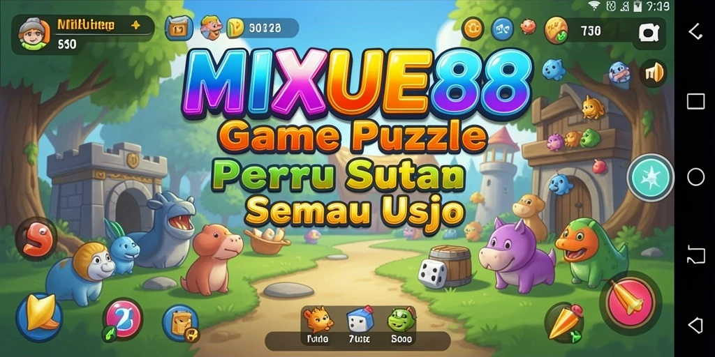 Tampilan gameplay MIXUE88 dengan berbagai teka-teki menarik.
