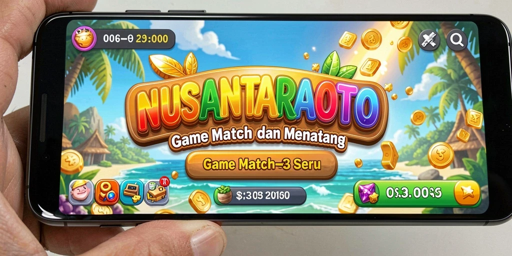 Gameplay seru NUSANTARATOTO dengan tantangan Match-3.