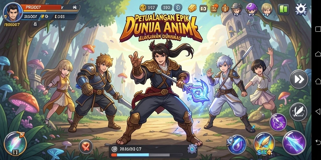 Tangkapan layar PRG007 menampilkan pertarungan anime yang mendebarkan.