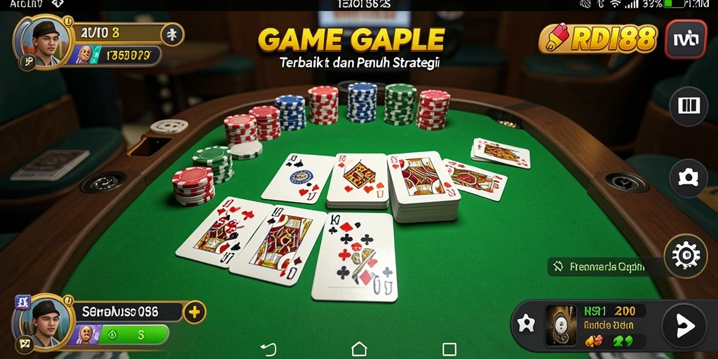 Tampilan screenshot RDI88 yang menampilkan gameplay Gaple yang seru.