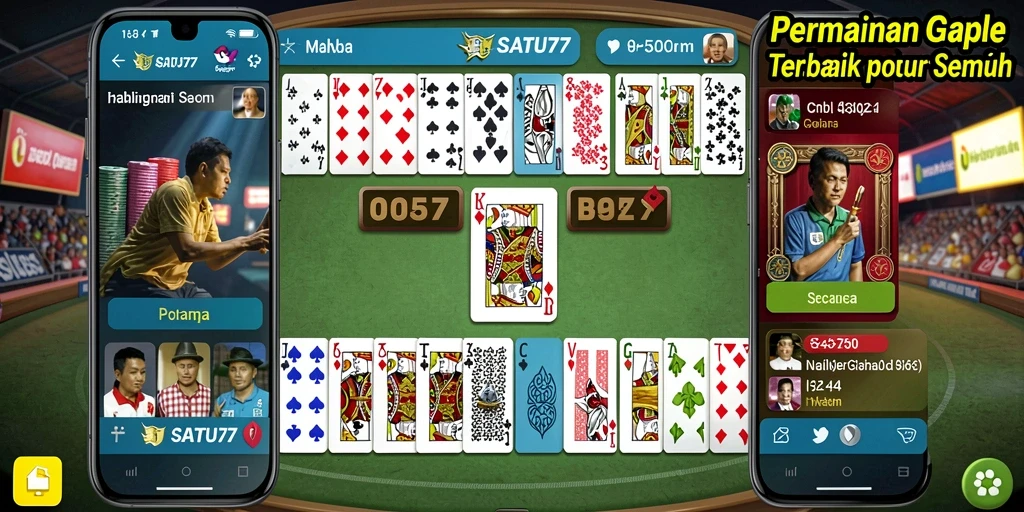 Tampilan gameplay SATU77 yang seru dan interaktif dalam bermain Gaple.