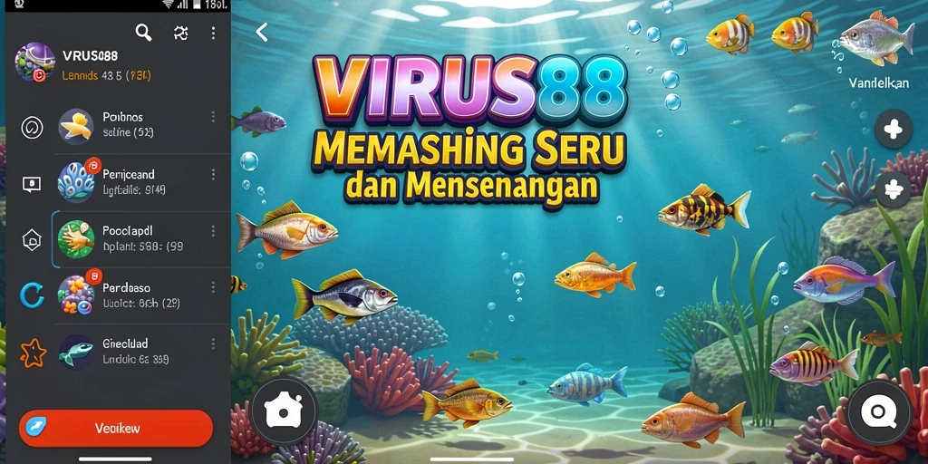 Screenshot gameplay VIRUS88 menampilkan pengalaman memancing yang seru dan menarik.
